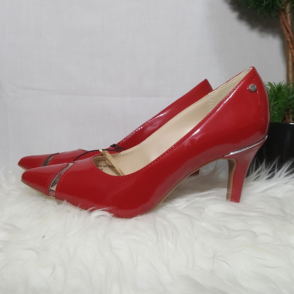 Jones New York Womens Heels Pumps Shoes Red